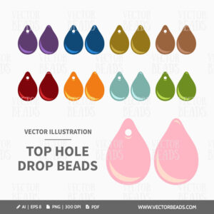 Czech glass teardrop vector beads graphic