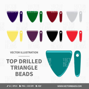 Czech top drilled triangle vector beads