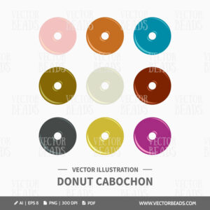 Donuts cabochons vector art created by Vector Beads