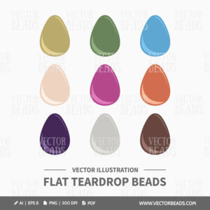 Flat teardrop beads vectors