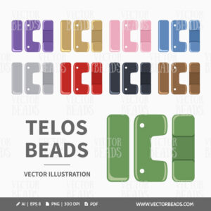 Telos multi-hole Puca beads digital clipart