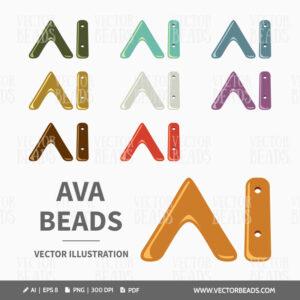 Three-hole Ava beads