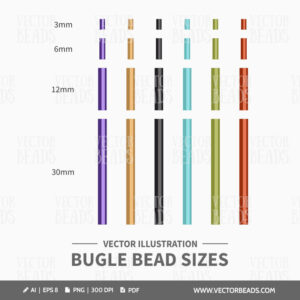 Bugle Beads Size Vector Illustration