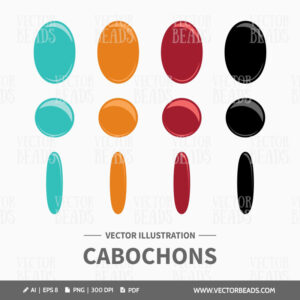 Cabochon jewellery making vector art