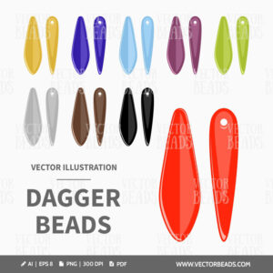 Czech dagger beads vector clipart set