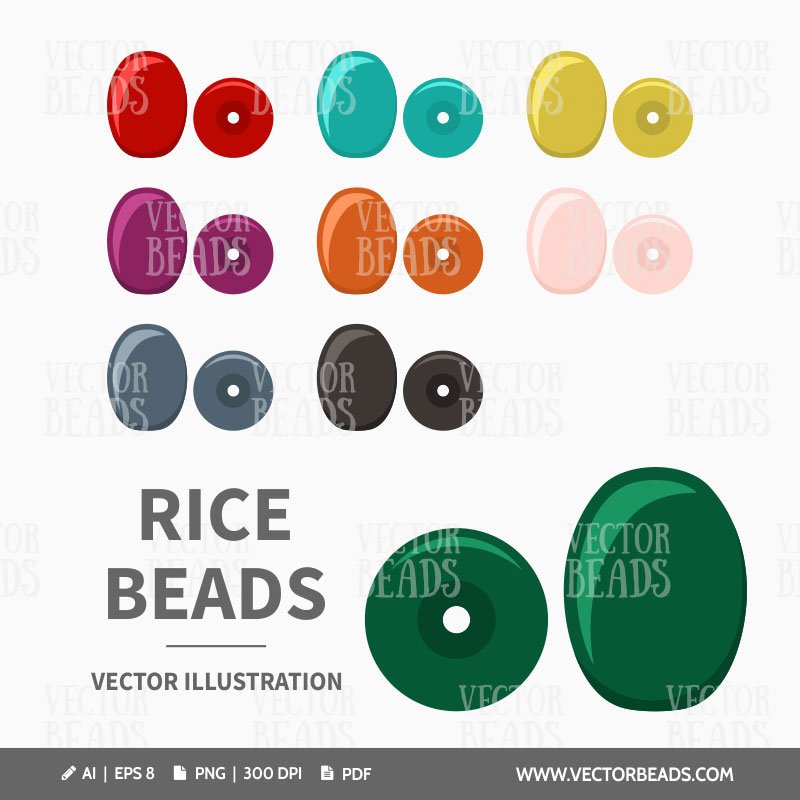 Czech rice beads Czech rice beads illustration