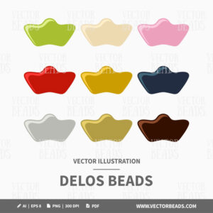 Delos 3-hole beads vector illustration