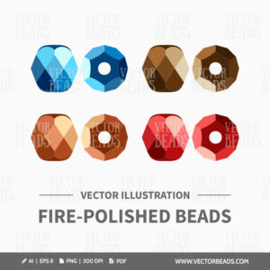 Fire-polished beads vector images