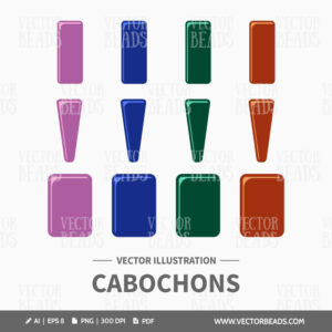 Square cabochons digital clip-art