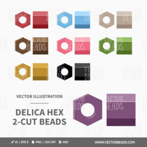 Illustration of Miyuki delica hex 2cut beads