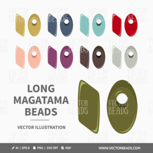 Miyuki long magatama beads vector graphics