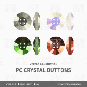 Four-hole crystal buttons vector illustration