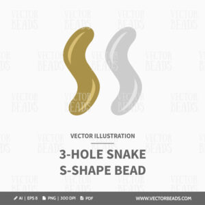 Metal 3-hole S-Shape Snake beads vector illustration