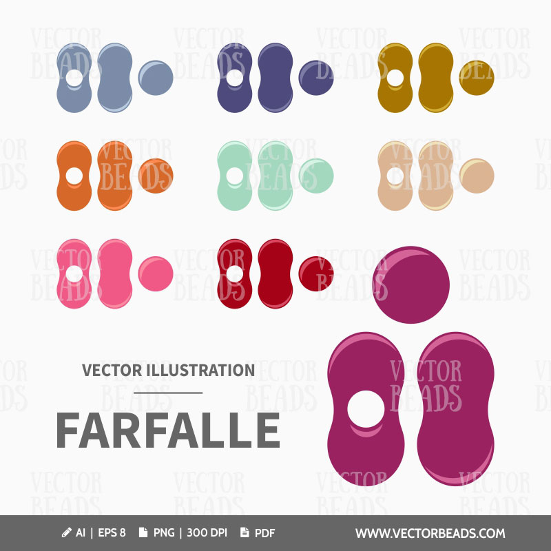 Preciosa farfalle seed beads Preciosa farfalle seed beads vector beading graphics