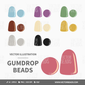 Gumdrop one-hole beads vector art