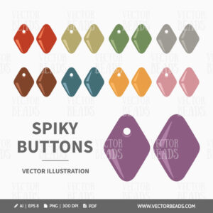 Spiky button beads vector illustration