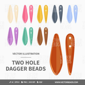 2-hole Dagger beads vector image
