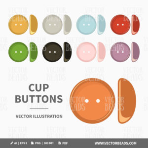 Cup button vector beads
