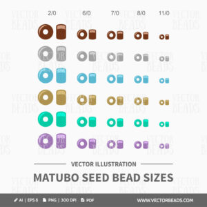 Matubo seed beads size vector drawing