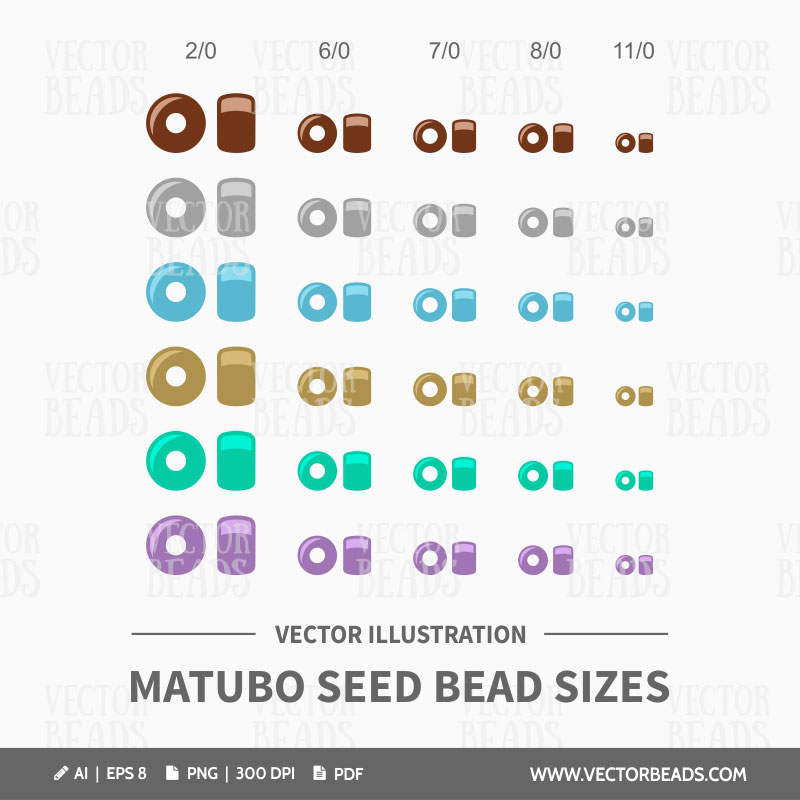 Matubo seed beads size Matubo seed beads size vector drawing