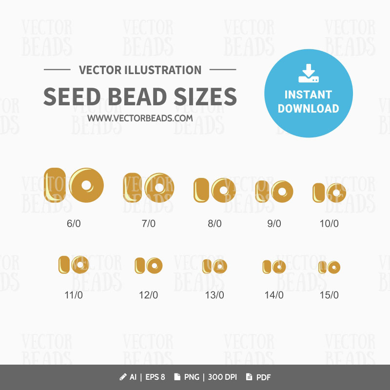 Seed beads size chart