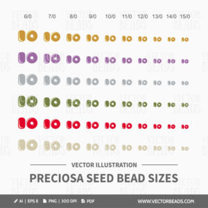 Preciosa seed bead sizes vector cliparts