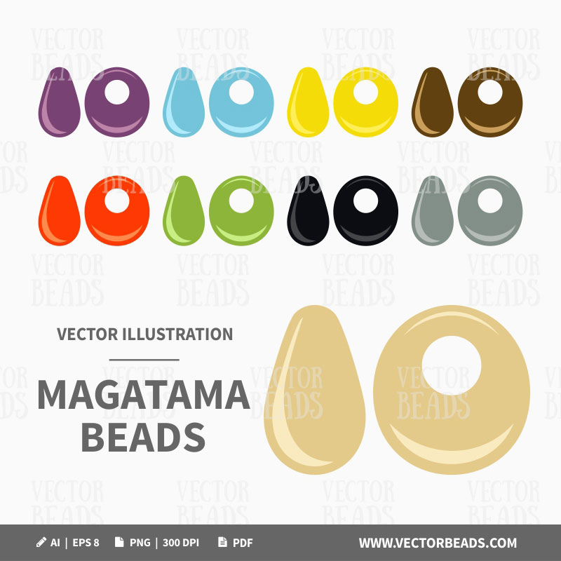 Toho magatama beads Toho magatama beads vector drawing