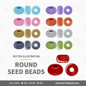 Round seed beads digital artwork
