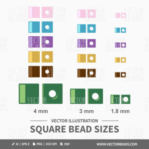 Vector artwork of Miyuki square seed beads size